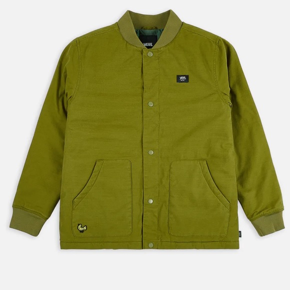 Retro Vans Vintage Inspired Bomber Jacket in Khaki - Picture 6 of 9